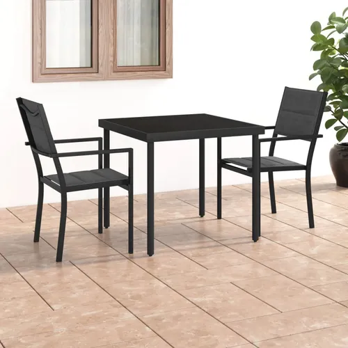 The Living Store 3-tlg. Garten-Essgruppe aus Stahl