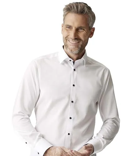 VENTI Businesshemd mit Patch im Kragen und Manschette - Modisches Businesshemd für Herren in taillierter Passform, aus 100% Baumwolle, angenehm zu tragen und ideal für stilvolle Looks im Büro oder Freizeit.