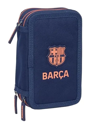 F.C.BARCELONA 2. Team Schulmäppchen mit 37 nützlichen Utensilien, Federmäppchen für Kinder, ideal für Kinder von 5 bis 14 Jahren, bequem und vielseitig, Qualität und Widerstandsfähigkeit, 12,5 x 5,5 x