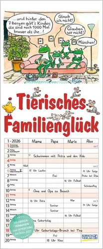 Tierisches Familienglück 2026: Familienplaner von Korsch Verlag