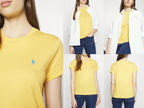 POLO RALPH LAUREN Vintage Retro Flag USA T-Shirt für Damen M - Damen T-Shirt mit ikonischem Logo und modernem Retro-Design. Ideal für Freizeit, Reisen oder besondere Anlässe. Hergestellt aus 100% Baumwolle für hohen Tragekomfort.