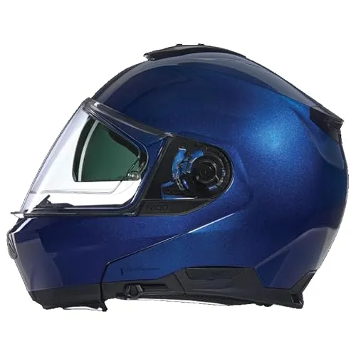 Nolan N100-6 Classico Nobile 312 Klapphelm - Dunkelblau - XL - Modularer Motorradhelm mit Dual Action Kinnschutz-Öffnungssystem für flexiblen Schutz und Komfort. Ideal für lange Fahrten und N-Com Kommunikationssystem kompatibel.