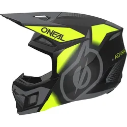 ONeal 3SRS Vision Motocrosshelm - Matt Schwarz/Neon-Gelb/Grau - XXL - Motorradhelm mit IPX® ACells Technologie für maximalen Aufprallschutz und optimale Belüftung. Leicht, komfortabel und ideal für anspruchsvolle Racing-Sessions.
