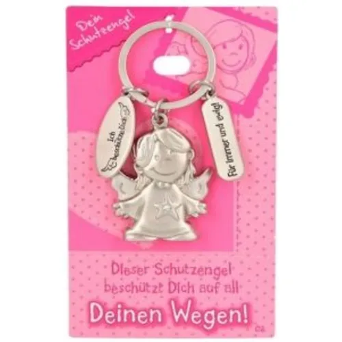 Depesche Schutzengel Schlüssel-Anhänger aus Metall, Glücksbringer mit Engel,