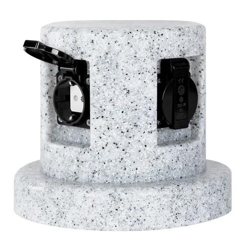 Grafner Gartensteckdose - Outdoor Steckdose in Steinoptik mit 4 Anschlüssen - Steckdosen & Zubehör: Wetterfeste Steckdosensäule in ansprechender Steinoptik, ideal für den Außenbereich mit 4 Steckdosen für maximale Flexibilität.