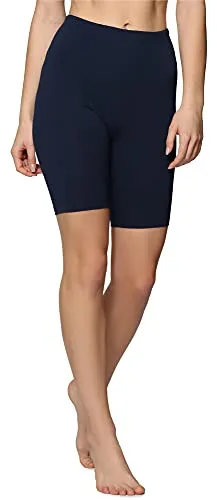 Bellivalini Damen Kurze Leggings aus Baumwolle BLV50-157 (Marineblau, XXL)