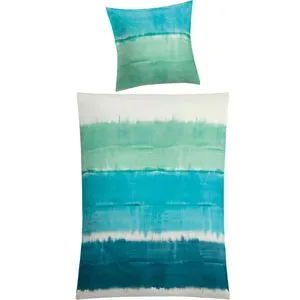 Kleine Wolke Bettwäsche Long Beach, 2-teilig - Bettwäsche-Set aus hautfreundlichem Mako-Satin mit breiten Streifen, pflegeleicht und waschbar bis 60 °C, ideal für ein maritimes Flair im Schlafzimmer.