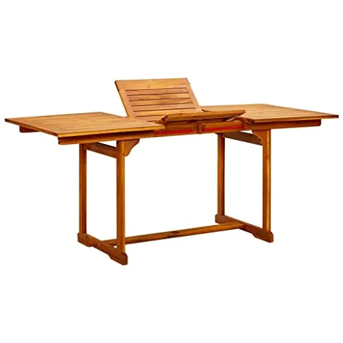 vidaXL Erweiterbarer Akazienholz Garten Esstisch - Esstisch aus massivem Akazienholz, witterungsbeständig und langlebig. Ideal für den Outdoor-Wohnbereich, kann bei Bedarf erweitert werden.