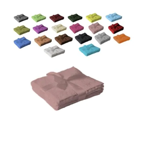 EXKLUSIV HEIMTEXTIL Handtuchserie im Set mit Schleife Marke Seiftuch 4er Set 30 x 30 cm Rosa