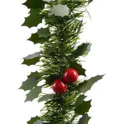 Kaemingk Lamettagirlande Ilex grün mit Beeren in grün von Christmas Decoration