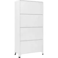 vidaXL Schließfachschrank Weiß 90x45x180 cm aus Stahl - Werkstatteinrichtung mit 9 abschließbaren Fächern, ideal für Schulen und Büros. Langlebig und pflegeleicht, sorgt für sichere Aufbewahrung und Ordnung.