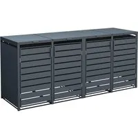 Tchibo Mülltonnenbox - anthrazit, 264x80x116cm - Außenanbau mit modernem Design, stabil und langlebig aus pulverbeschichtetem Stahlblech. Komfortable Handhabung durch Gasdruckfedern, wartungsarm und korrosionsfrei. Platz für 4x 240-l-Mülltonnen.