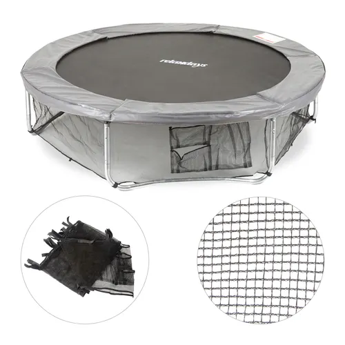 relaxdays Gartentrampolin Rahmennetz Ø 183 cm schwarz - Robustes Rahmennetz für Trampoline mit einem Durchmesser von 183 cm. Ideal für sicheren Spaß im Garten. Einfach zu montieren und sorgt für zusätzliche Sicherheit beim Springen.