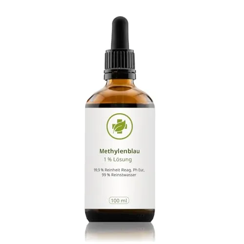 Methylenblau 1% - 100 ml - Braunglasflasche mit Glas-Pipette - aus 99,9% Reinheit Reag. Ph. Eur.