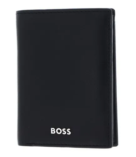 Hugo Boss Folding Card Holder Classic Smooth Black - Eleganter Kartenhalter aus hochwertigem Leder, ideal für stilbewusste Männer, mit mehreren Fächern für Karten und Ausweise.
