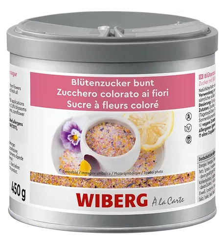 WIBERG Blütenzucker bunt Zucker bunt mit Blüten 450g