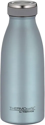 THERMOcafé by THERMOS TC BOTTLE 0,35l - Isolierflasche in ice blue mat - Thermobehälter für Schule, Büro & unterwegs, 12h heiß und 24h kalt, auslaufsicher und kohlensäurefest für spritzige Erfrischungen.