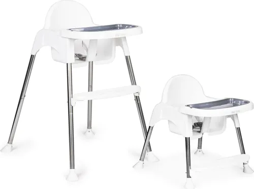 ECOTOYS 2in1 Esszimmerstuhl in Weiß für Kinder