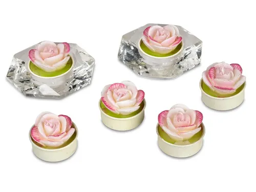 formano Teelicht Frühlingszeit, Farbe: rosa, Motiv: Rosen