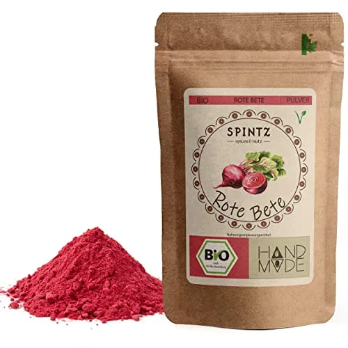 SPINTZ® Bio Rote Bete gemahlen 500g - Pulver in Premium Qualität - Pulver aus echter Roter Beete - 100% natürlich - aus biologischem Anbau - vegan | 1x 500g |