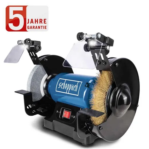 Scheppach SM200LB Doppelschleifer 200mm - Schleifmaschine für präzises Schleifen, kompakt und platzsparend, ideal für Werkstätten und Heimwerker.