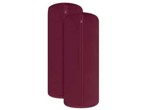npluseins Doppelpack Jersey Nackenrolle-Kissenbezug - Uni Kissenhülle 1389.1908, ca. 40 x 15 cm, Bordeaux