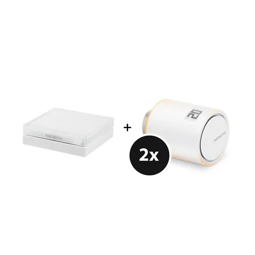 Netatmo Heizkörperthermostat Starter Set mit 2 Thermostaten - Weiß, intelligente Temperaturregulierung und bis zu 37 % Energieeinsparung