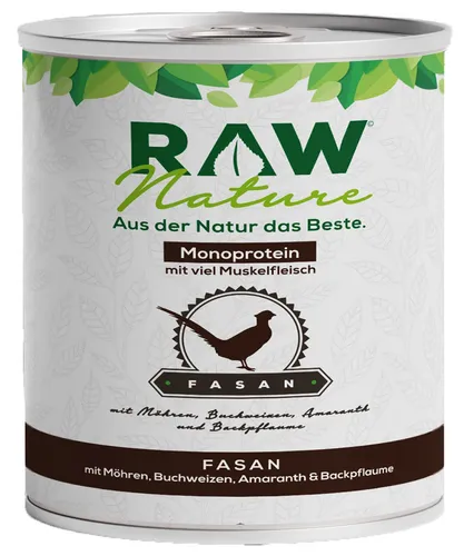 RAW Nature Nassfutter Fasan Pur mit Möhren & Amaranth, getreidefrei