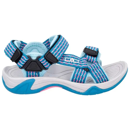 CMP Campagnolo Kids Hamal Hiking Sandal Deep Lake-Pink Fluo EU 28 - Wanderschuhe für Kinder, ideal für jedes Gelände mit offenem Schnitt und hervorragender Belüftung. Einfaches An- und Ausziehen dank Klettverschluss.