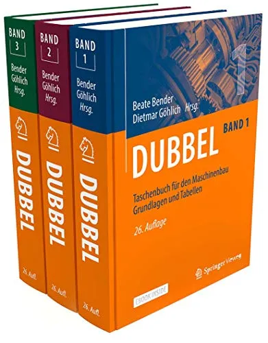 Dubbel Taschenbuch für den Maschinenbau SET 1-3 - Umfassendes Nachschlagewerk für Maschinenbau-Studierende, enthält wichtige Formeln und Daten für praxisnahe Anwendungen.