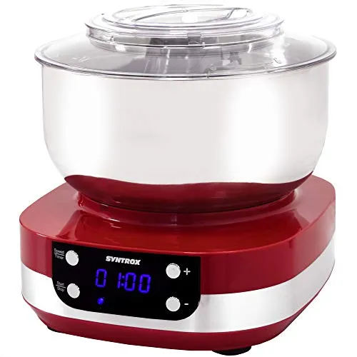 Syntrox Germany Zaurak 5,0 l Küchenmaschine – Teigknetmaschine mit 800 Watt - Küchenmaschine mit 800 Watt für kraftvolles Kneten und eine 5-Liter-Edelstahl-Rührschüssel. Ideal für Hobbyköche und Profis, inklusive vielseitiger Aufsätze für müheloses Kochen.