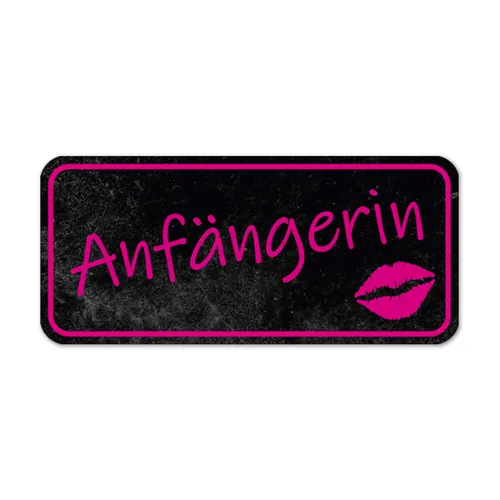 Fahrzeug-Magnet Anfängerin I Rosa Schwarz I Magnet-Schild I 20 x 9 cm I dv_895