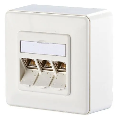 Metz Connect Anschlussdose E-DAT AP modul 3x8(8) 1309130002-E - Anschlussdose für passive Netzwerk-Infrastruktur, ideal für 10 Gbit Netzwerke und PoE bis 90W. Robustes, leicht zu installierendes Modul in reinweiß.