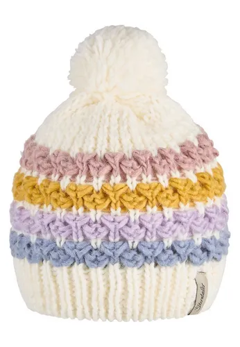 Bommelmütze Streifen – Modische Wintermütze für Mädchen - Baby-Bekleidung & -Schuhe – Hochwertige Strickmütze mit Wollanteil und weichem Baumwollfleece-Futter für angenehmen Tragekomfort und behagliche Wärme.