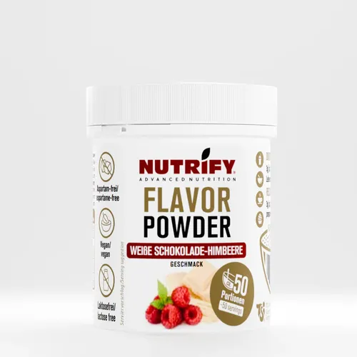 NUTRIFY Flavor Powder Weiße Schokolade-Himbeere 150g Geschmackspulver
