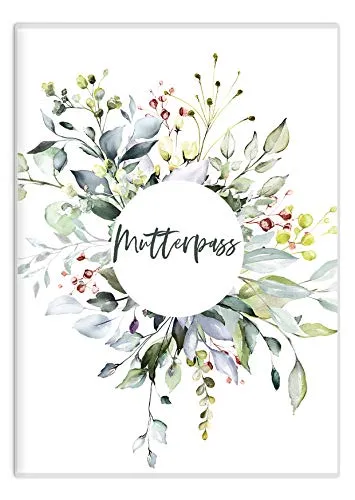 HIMMEL.HERZ.PAPIER® Mutterpass Schutzhülle - Hochwertige Hülle für Deinen Mutterpass - Grün