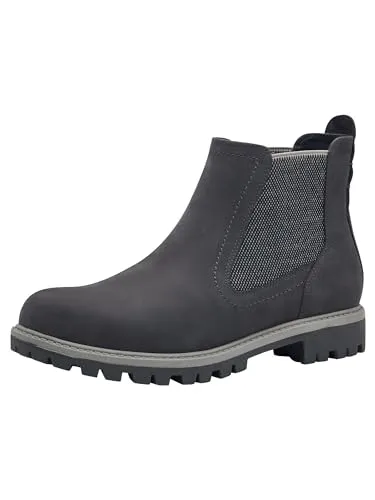 Tamaris Damen Chelsea Boot aus Leder, DARK GREY, EU 37 - Eleganter Chelsea Boot aus hochwertigem Leder mit TOUCH-IT Technologie für ein bequemes Tragegefühl. Ideal für stilvolle Wanderungen und Alltagslooks.