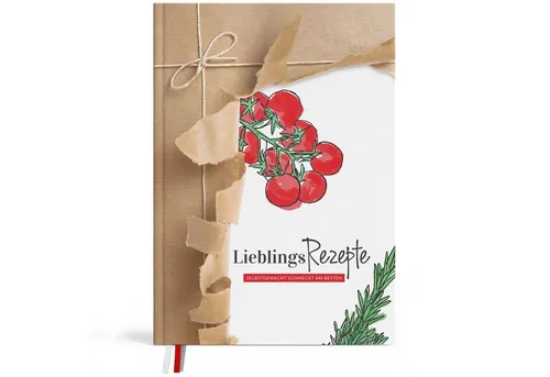 TOBJA Notizbuch Rezeptbuch zum Selberschreiben DIN A4 Packpapier, Backen Hardcover DIY Packpapier Rezeptbuch zum selbst gestalten