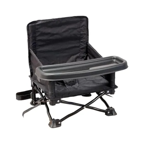 BAMBISOL Chaizounette 2-in-1 Sitzerhöhung für unterwegs, mit Tragetasche, schnell zusammenklappbar, kompakt in Schwarz