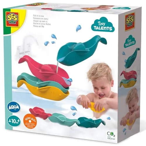 SES Creative 13098 Fische in Einer Reihe - Lernspielzeug für die Badewanne