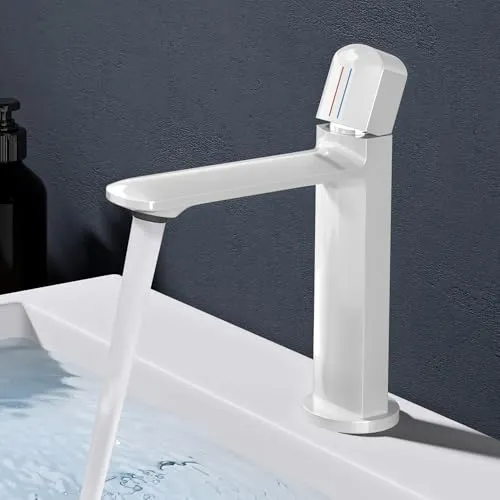 doporro Wasserhahn Bad, Waschtischarmatur mit 131 mm Auslaufhöhe - Touch-On-Wasserhähne für Badezimmerwaschbecken mit langlebigem Vollmessing-Körper und tropffreier Keramikkartusche – ideal für modernes Badezimmerdesign und einfache Bedienung.