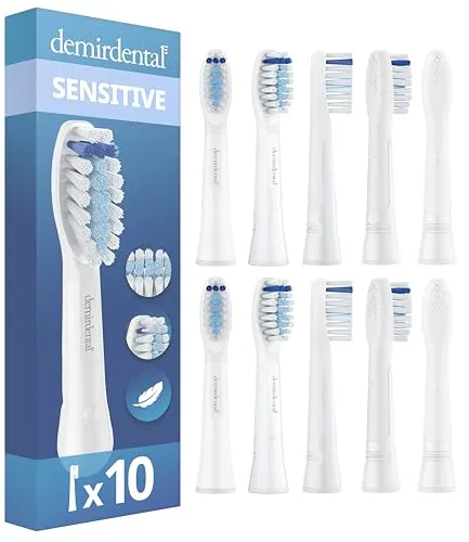 Sensitive Aufsteckbürsten von demirdental für Oral-B Pulsonic, weiche Ersatzbürsten, auch für Slim One Clean Luxe, 10 Stück