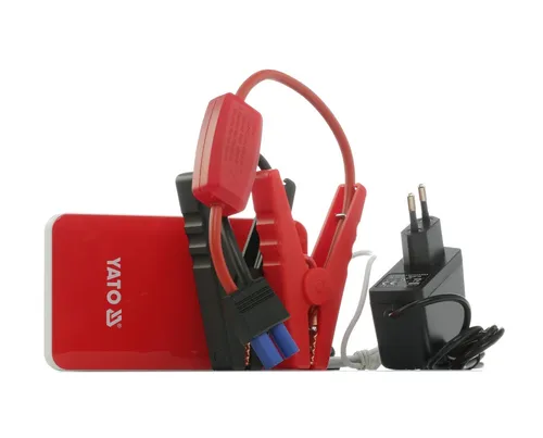 YATO Starthilfegerät Jump Starter 6/12V - Batterieladegerät für PKW, LKW und Motorrad, tragbar mit 7500mAh Lithium-Polymer-Akku und integrierter Arbeitsleuchte – ideal für schnelle Starthilfe unterwegs.