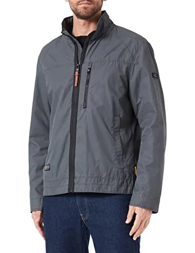 camel active Blouson Herren, Anthrazit, 60 - Funktionsjacke aus Baumwollmix, mit weitenverstellbarem Riegel und zwei praktischen Reißverschlusstaschen, ideal für einen sportlichen Look und optimalen Tragekomfort.