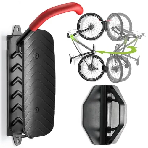 Housolution Drehbare Fahrrad-Wandhalterung, Vertikaler Fahrradaufhänger für die Garage, Mountainbike-Wandhalterungen, Fahrrad-Aufbewahrungsständer für die Garage, hält bis zu 66lbs (1 Stück)