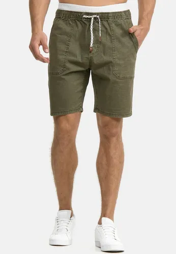 Indicode Chinoshorts Herren Stoufville - Luftige Herren Chinoshorts aus elastischer Baumwolle mit Kordelzug für einen bequemen Sitz. Ideal für sportliche und stylische Sommerlooks. Praktische Taschen und modische Details runden das Design ab.