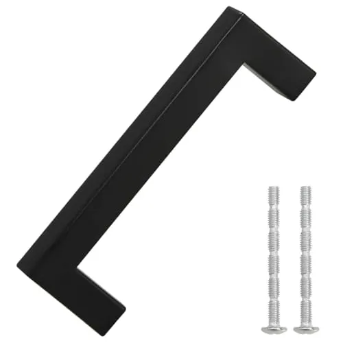 vidaXL Möbelgriffe 10 Stk., Schrankgriffe Vierkantrohr-Design, Griffe für Küchenschränke, Küchengriffe Schubladengriffe, Schwarz 96mm Edelstahl