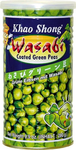 Khao Shong Wasabi Erbsen, 280g 4er Pack – Knuspriger Snack mit japanischem Flair - Khao Shong Wasabi Erbsen 280g 4er Pack – ideal für den Snackgenuss! Knusprig, scharf und eiweißreich, perfekt als würzige Knabberei im Büro oder bei Partys. Erleben Sie den authentischen Geschmack des japanischen Meerrettichs!