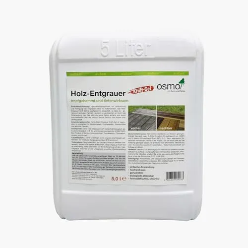 Osmo Holz-Entgrauer Kraft-Gel 5L - Lacke zur effektiven Reinigung von vergrautem Holz, ideal für die Wiederherstellung der natürlichen Holzfarbe.
