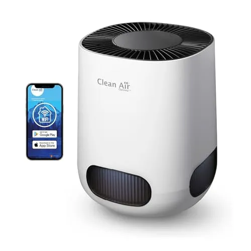 Clean Air Optima CA-502 Desktop Smart - Intelligenter HEPA UV-LED Ionisator - Luftreiniger mit 360°-Luftzirkulation, ideal für Räume bis 20m². Extrem leise im Schlafmodus (<10dB) und mit 5 modernen Filtertechnologien für reine Atemluft.